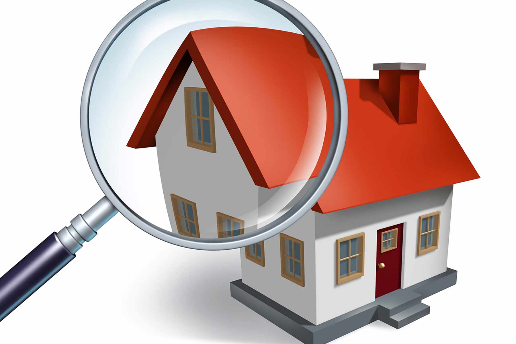 magnifying glass on roof